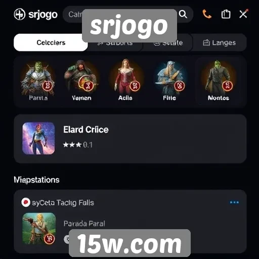 novos recursos de navegação no srjogo